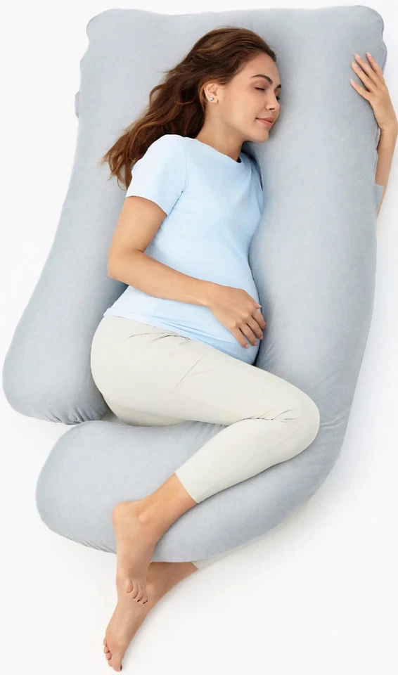 Momcozy Pregnancy Total Body Pillllow Grey  - Image 1 of 4