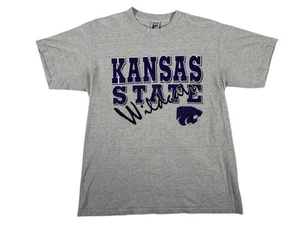 Vintage 90s Gray Kansas State Wildcats Single Stitch T Shirt Size L Made In USA - Picture 1 of 12