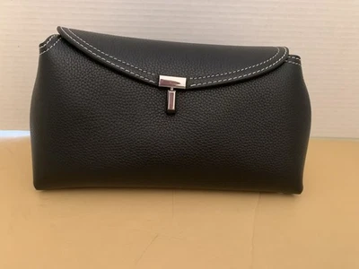 Toteme T-Lock Clutch Bag Purse Leather Black - Image 1 of 4