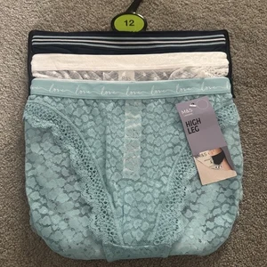Paquete de 3 bragas de encaje y malla M&S BNWT TALLA 12 Marks and Spencer - Imagen 1 de 5