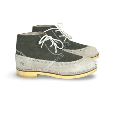 Gram Scandinavia 390g Womens Chukka Boots Sz 9 EU 40 Beige Suede & Green Canvas - Image 1 of 4