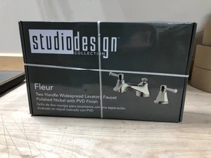 Studio Design Collection Fleur 2 Handle Widespread Polished Nickel Faucet - Picture 1 of 2