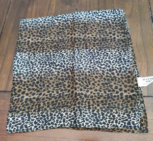 Accessorio Sciarpa Street Marrone/Nero Stampa Animale Leopardo Made in Italy 20”x 19,5” - Foto 1 di 4
