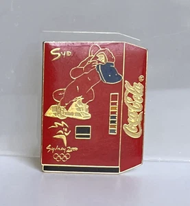 Vintage Coca-Cola Worldwide Olympics Sydney 2000 Mascot Syd Red Badge Pin - Picture 1 of 4