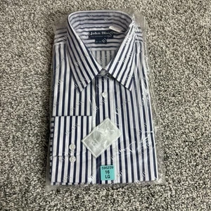 John Blair Shirt Men’s 16-34/35 stiped Button Up Long Sleeve Brand New NWT - Picture 1 of 3