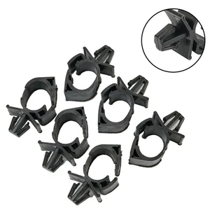 Black Fasteners Clips Plastic Fender Wire Harness Bumpers Rivet Nylon Closure - Picture 1 of 15