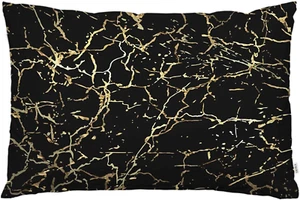 Funda Almohada EKOBLA Dorado Negro Mármol Pintura Abstracta Acrílico Naturaleza M - Imagen 1 de 12