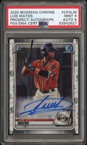 2020 Bowman Chrome Luis Matos RC Rookie AUTO Giants PSA 9 MINT