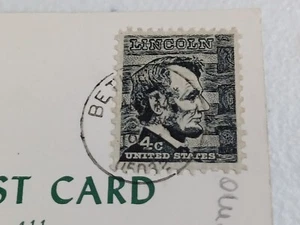 Estampilla rara de 4 centavos de Abe Lincoln (RARA) en postal Morgan Randolph Vermont - Imagen 1 de 3