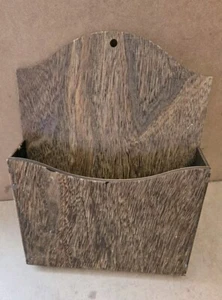 Rustic Wood Wall Mounted Magazine Rack Hanging Bathroom Mail Holder (12 in) - Picture 1 of 6