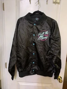 Walk the Moon Band Satin Bomber Jacket Black Rock Official Merch L New - Picture 1 of 12