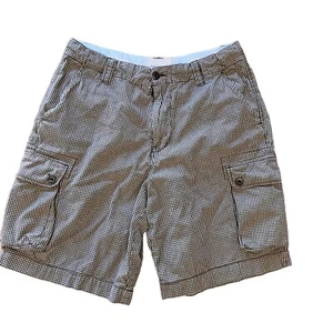 Red Camel Mens Shorts 34 Brown Gingham Plaid 6 Pockets Unlined - Picture 1 of 9