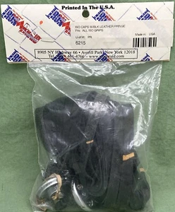 NEW IRON BRAID 6215 ISO CAPS W/ BLACK LEATHER FRINGE Only Fits KuryAkyn Grips - Picture 1 of 7