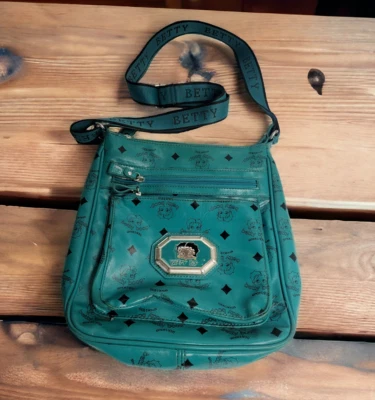 Bolso Bandolera Betty Boop Mujer De Colección Azul Firma Correa Ajustable Cartera Cremallera Foto 1 de 4