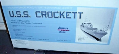 DUMAS BOATS USS CROCKETT GUN BOAT MODEL KIT 1218 BOXED SEALED  - Image 1 of 2