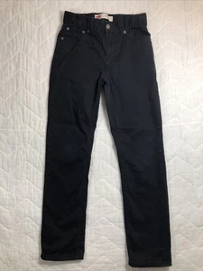 Levi’s 511 Jeans Youth Size 14 Black Denim Slim Straight 27x29 Adjustable Waist - Picture 1 of 14