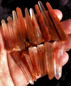 57g 15 Stück Himalaya RAW Natürlicher Roter Lemurischer Quarz Lemurien Kristallspitze ie2144 - Bild 1 von 12