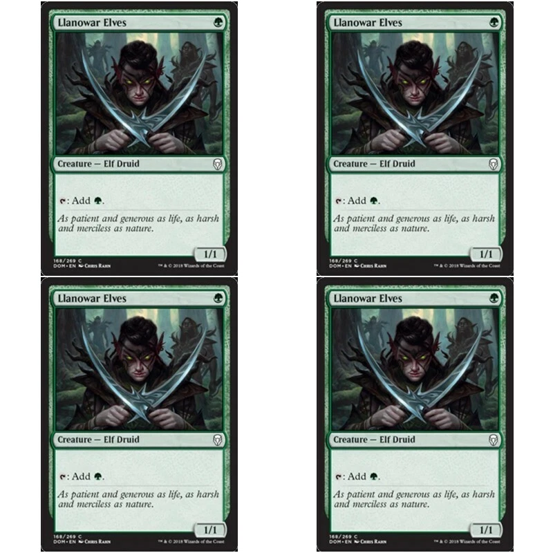 4 x LLANOWAR ELVES NM Dominaria mtg Green - Elf Com - Image 1 of 1