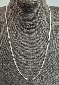 Sterling Silver 925 Flat Curb Link Chain 22ins Weight 6.95g Layering B - Picture 1 of 3