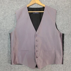 Purple Vest Large Cinch Belt Herringbone Formal Cocktail Event ANDREW FEZZA USA - Picture 1 of 10