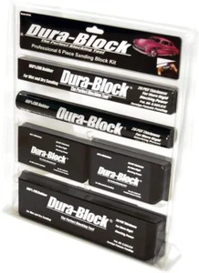 Dura Block AF44A 6 Piece Sanding Block Set. Kit Car Auto Body Work Sander Black