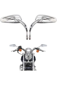 Chrome 8mm Rear View Side Mirrors Fit For Harley Touring Electra Road Glide King - Picture 1 of 10