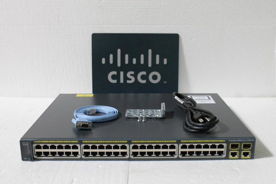 Cisco Catalyst 2960 WS-C2960-48PST-L 48-Ports Rack-Mountable Switch - Image 1 of 4