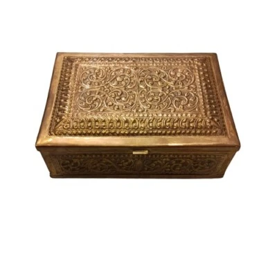Home Deco Brass Storage Jewellery Box Small Traditional Hand Made Sri Lanka NEW - Image 1 of 4