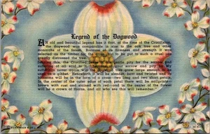 LEGEND OF THE DOGWOOD Flores Lino Postal - Imagen 1 de 2