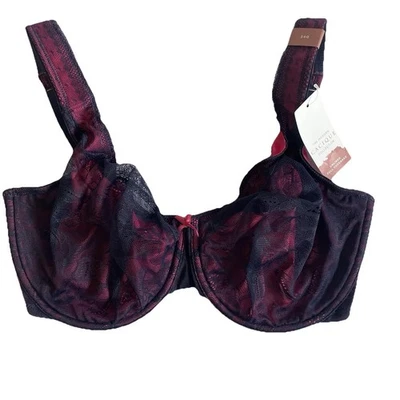 Sujetador Cacique 34G Moderno con Encaje Cubierto con Aros Azul Marino Rosa Soporte Copa Completa Foto 1 de 4