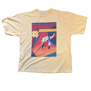 Vintage Black Pinto Horse Fine Arts T Shirt Mens Xxl Yellow 2xl Gildan - Picture 1 of 4