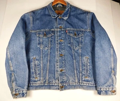 De Colección Levi's Para Hombre 48 XL Azul Denim Camionero Chaqueta Manta Forrada 71506-0316 EE. UU. Foto 1 de 4