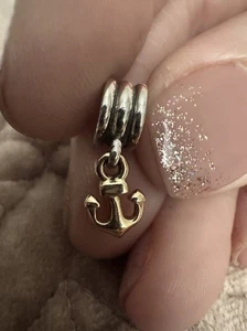 Original Pandora Charm Silber & 14 Karat Gold Bicolor Anker 790225 - Bild 1 von 6