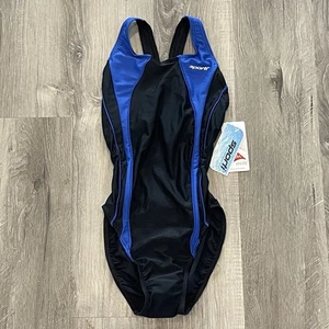 Sporti Girls One Piece Swimsuit NWT Black/Blue Size 28 - Picture 1 of 5