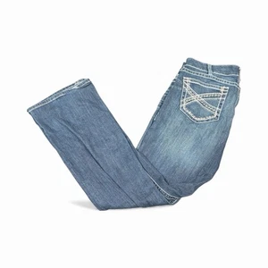 Ariat Real Denim Mid Rise Boot Cut Thick Stitch Size Womens 34L Riding Jeans - Picture 1 of 13