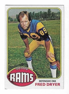Fred Dryer 1976 TOPPS NFL FOOTBALL ORIGINAL CARD #252 Rams ALL-PRO Actor Hunter - Picture 1 of 2
