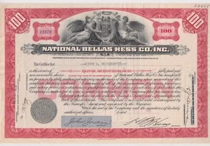 National Bellas Hess Co. Inc. 1929 certificado de stock Nueva York - Imagen 1 de 1