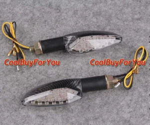 2x Kunststoff LED Birnen Blinker Leuchten Winker Streifen schwarz Set universal - Bild 1 von 4