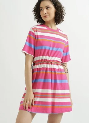  United Colors of Benetton multicolor stripe  mini dress 💯 % Cotton Size Small  - Image 1 of 4