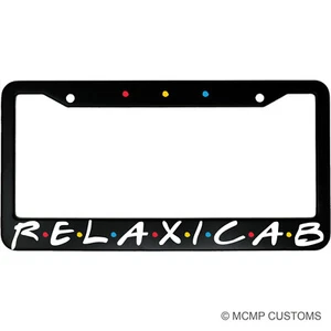 RelaxiCab Relaxi Cab Friends Aluminum Car License Plate Frame - Foto 1 di 7