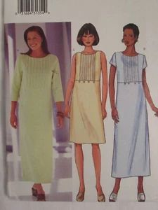 Easy OOP BUTTERICK 6525 Misses Pin Tuck Dress in 2 lengths PATTERN 12-14-16 UC - Picture 1 of 3