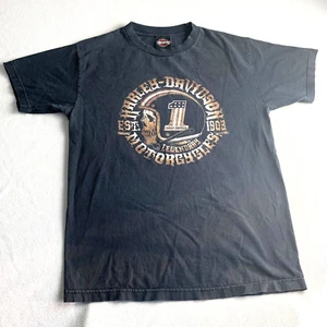 Harley Davison Motorcycles T-shirt Men’s M Black Newnan Georgia Bravado Flaw - Picture 1 of 9