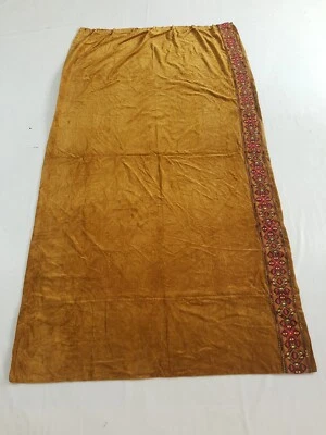 Vintage French Plain Velvet Curtain 205x117 - Image 1 of 4