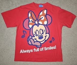 Disney Tokyo Resort Minnie Always full of Smiles! Red T-Shirt sz Large - Picture 1 of 3