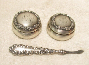 2 ANTIQUE STERLING SILVER PILL BOXES - SHREVE AND MORE !!!