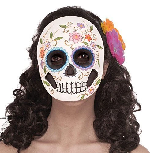 Day of the Dead Half Mask - Female - Sugar Skull - Costume Accessory - One Size - Image 1 of 1