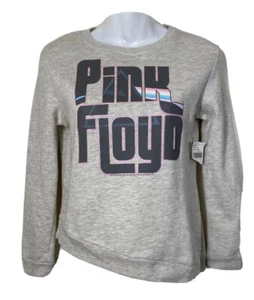NWT Girls Pink Floyd Crop Graphic Sweatshirt Pullover Beige Sz L (14) - Picture 1 of 7