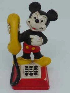 Alte PVC Plastik Figur DISNEY MICKEY MOUSE BULLY TELEFON - Bild 1 von 4