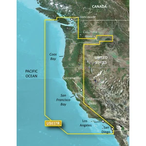 Garmin Bluechart g3 Vision VUS037R Vancouver San Diego West Coast Chart microSD - Picture 1 of 1