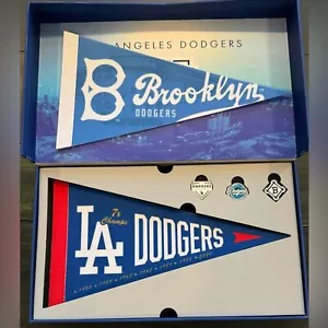 2023 Dodgers Season Ticket Holder Gift 2 Pennants 3 Pins Boxed Set MLB Baseball - Picture 1 of 7